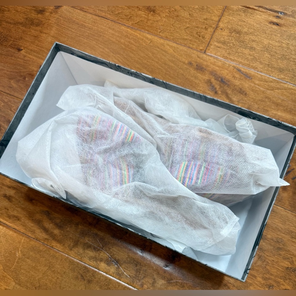 Free People x Jeffrey Campbell Regalo Bow Slides NIB 9 Boho Stripe Sandals 🌈 - Picture 8 of 10